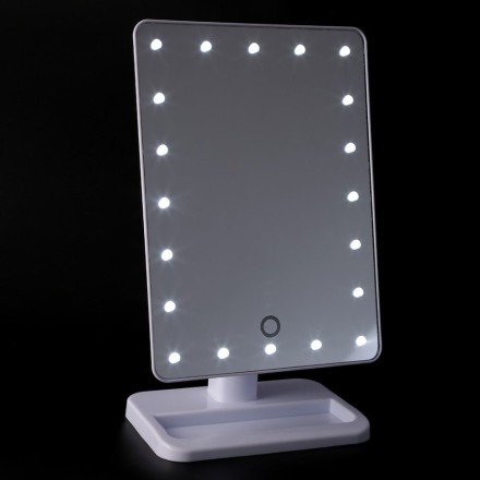 Зеркало настольное с подсветкой (белое,20 ламп)