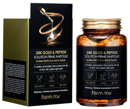 Омолаживающая сыворотка с пептидами и золотом FarmStay 24K Gold & Peptide, Корея,ОРИГИНАЛ