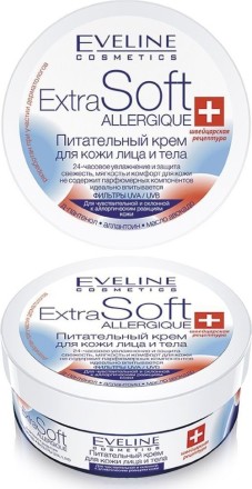 EVELINE Extra Soft 200мл (748) Питательный крем для кожи лица и тела (д/чувств.кожи)