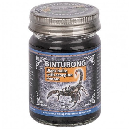 Тайский чёрный бальзам Бинтуронг с ядом скорпиона 50 гр.