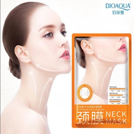 Маска-лифтинг для шеи с гиалуроновой кислотой и протеинами шелка BIOAQUA Neck Mask